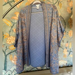 J. Jill Blue and Tan Cape/Kimono S-L